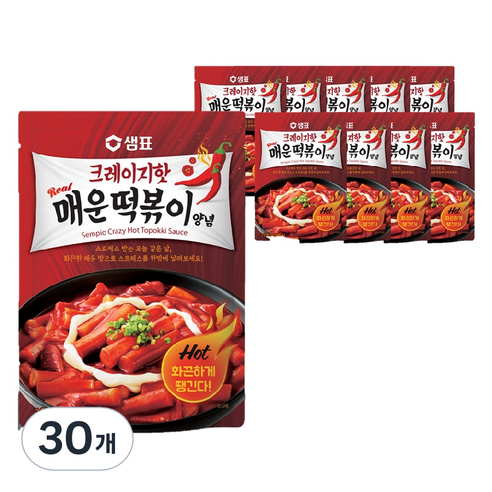 샘표 크레이지핫 매운떡볶이양념, 110g, 30개