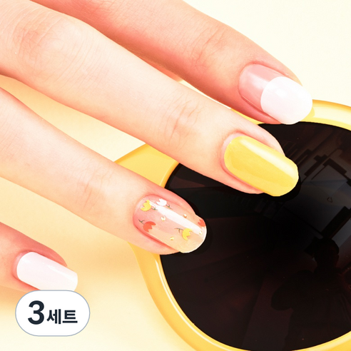 넬로 팔레트 젤 네일 스티커, 썬셋피크닉, 3세트