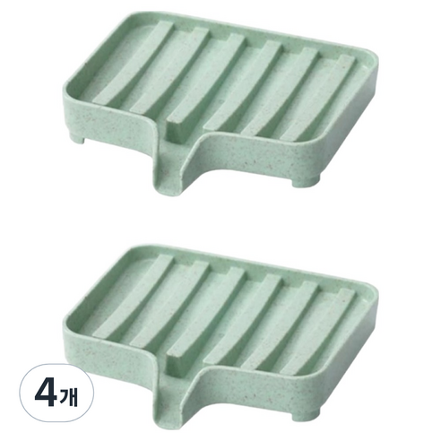 리얼피키 물빠짐 욕실 비누받침대, 그린, 4개