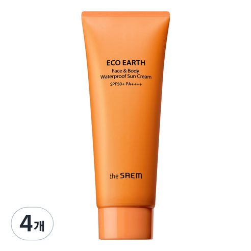 더샘 에코 어스 페이스 앤 바디 워터프루프 선크림 SPF50+ PA++++, 100g, 4개