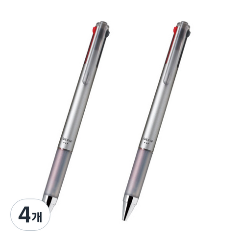 파이롯트 다기능 젤잉크 쥬스업 4색 다색펜 0.4mm, 실버, 4개