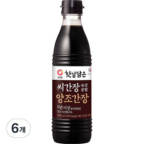 청정원 씨간장숙성 양조간장, 500ml, 6개