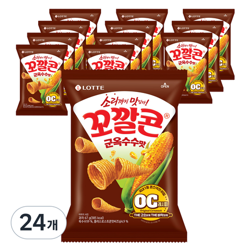 꼬깔콘 군옥수수맛 스낵, 67g, 24개