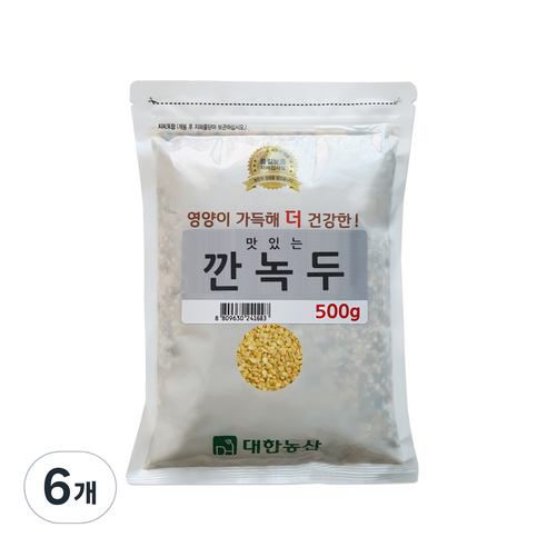 대한농산 깐녹두, 500g, 6개