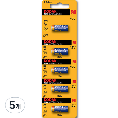 코닥 MAX 23A MN21 12V 알카라인 특수 건전지, 5개입, 5개