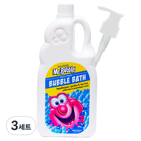 미스터버블 엑스트라젠틀 버블바스 유아 거품목욕제 무향 1060ml + 펌프, 3세트