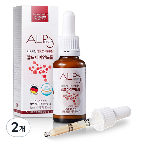 알프뉴트리션 알프 아이언드롭 3중 기능성 액상형 철분제, 2개, 30ml