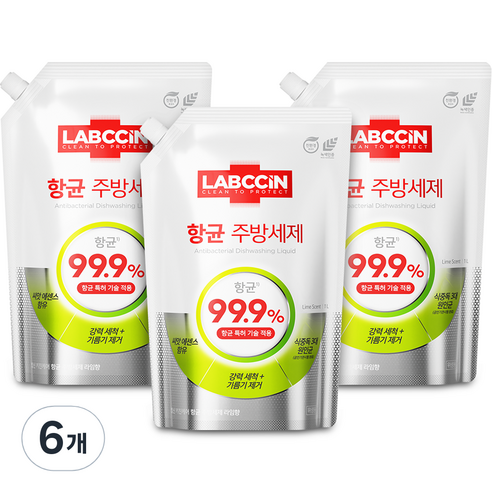 랩신 주방세제 라임향, 1.2L, 3개