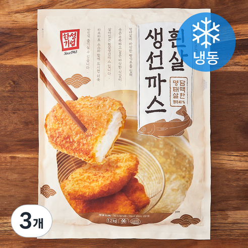 한성기업 명태 흰살 생선까스 (냉동), 1.2kg, 3개