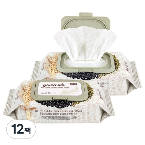 메디플라워 그래놀라 딥 클렌징 티슈, 100매입, 12개