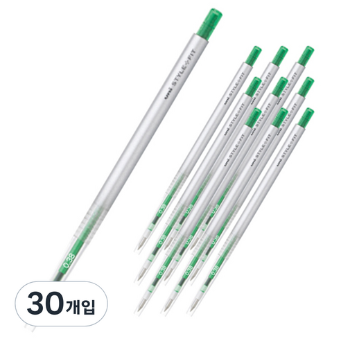 스타일핏 유니 단색펜 UMN-139 0.38mm, 그린, 30개입