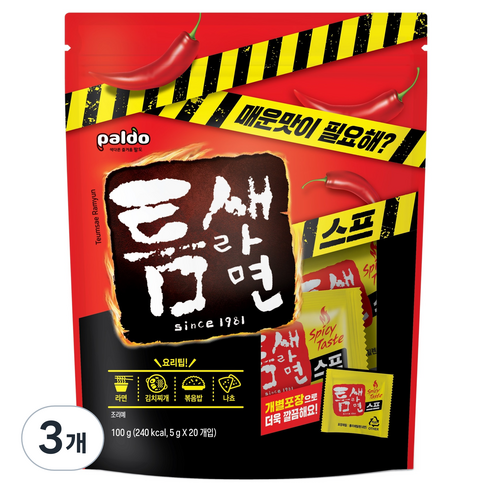 틈새라면 팔도 틈새라면 스프 20p, 100g, 3개