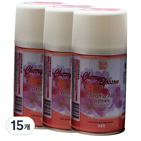아로마에어 실내용 방향제 체리블라썸, 280ml, 15개