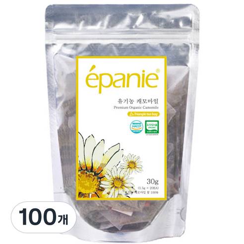 에빠니 유기농 캐모마일 삼각 허브차, 1.5g, 20개입, 5개