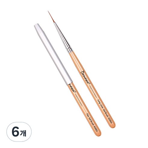 도나와 젤 네일 브러쉬 라이너 롱, 베이지, 6개