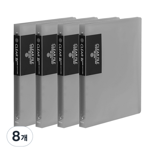 희망 반투명 크리어파일 40매 3링, 흑색, 8개