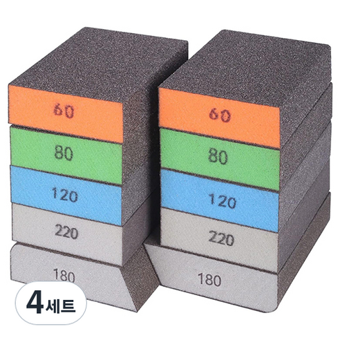 OON 스펀지 블럭 사포 5종 x 2p 세트, 4세트