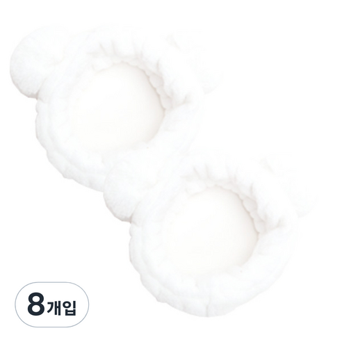 더자카 포인트팬더 헤어밴드, 화이트, 8개입