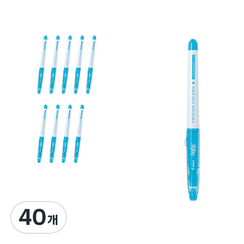 파이롯트 프릭션 칼라 수성펜 0.6mm SFC-10M, 라이트블루, 40개