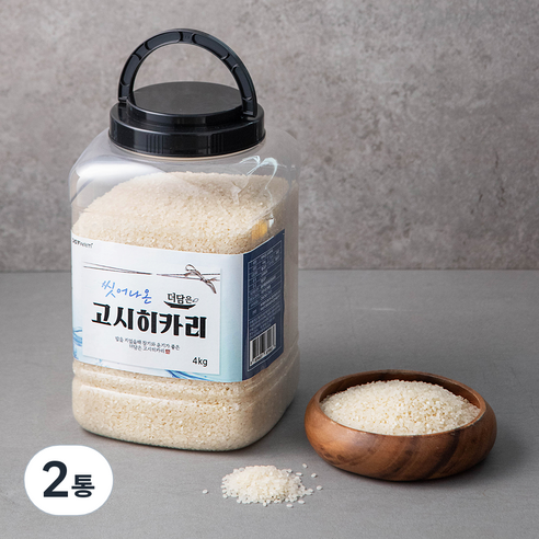 씻어나온 고시히카리 백미, 4kg, 2통