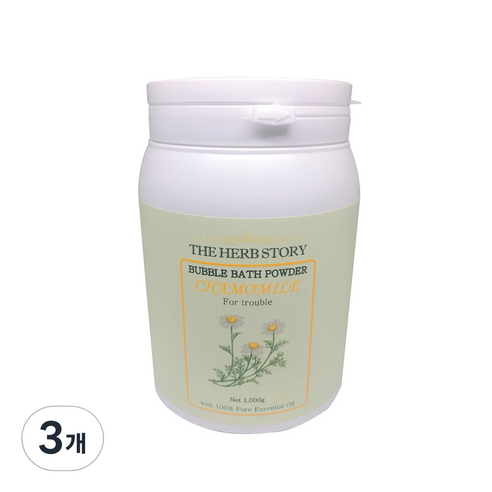 해피트레이딩 더허브스토리 캐모마일 버블바스 입욕파우더 대용량, 1000g, 3개