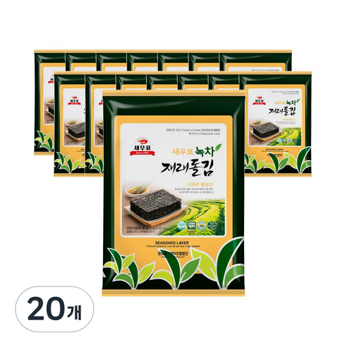 새우표 완도 녹차재래 돌김전장, 30g, 20개