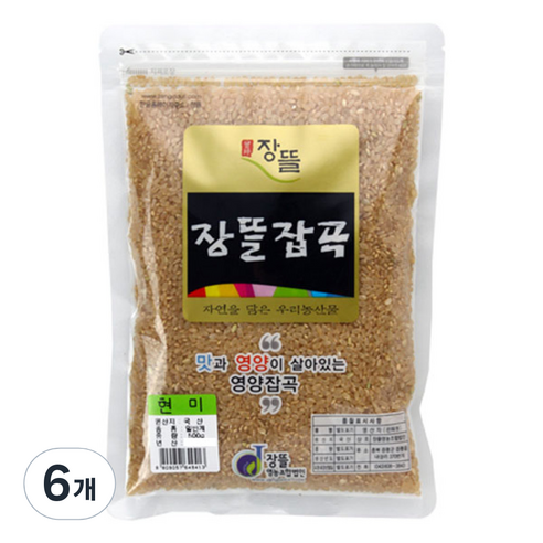 장뜰 현미, 500g, 6개