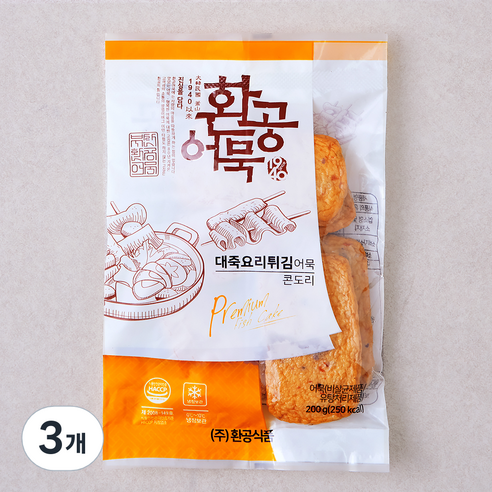 환공어묵 대죽 요리 튀김 어묵, 200g, 3개