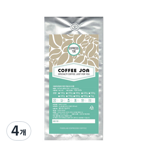 COFFEEJOA EXPRESS 100 분쇄 커피, 200g, 모카포트, 4개