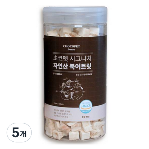 초코펫하우스 반려동물 시그니처 동결건조 간식, 북어, 80g, 5개