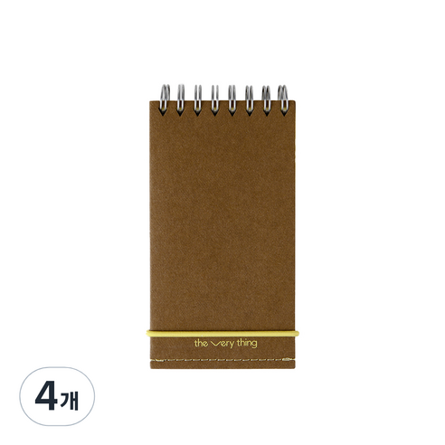 소소문구 더 베리띵 노트 핸디 130mm x 70mm, brown, 4개