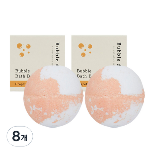 버블데이 배쓰밤 거품입욕제 자몽향, 100g, 8개