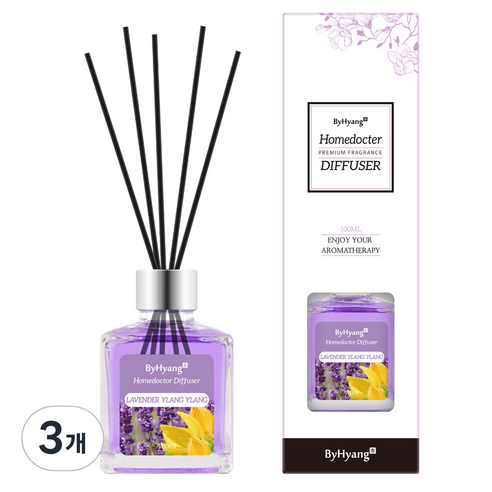 바이향 리프레싱 홈닥터 디퓨져 100ml, 라벤더 일랑일랑, 3개