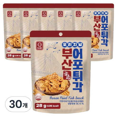 한진식품 오리지널 부산 어포튀각, 30개, 28g
