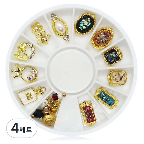 메이브라운 골드큐빅 네일자개 파츠 B세트, 4세트, 혼합색상