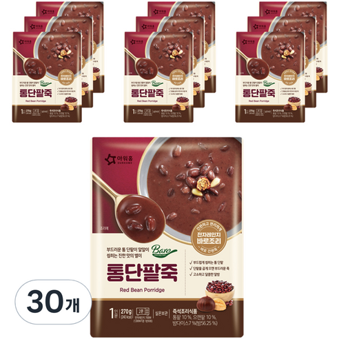 baro 아워홈 통단팥죽, 270g, 30개