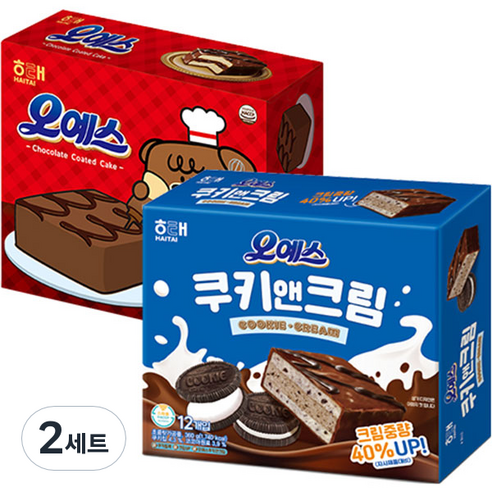오예스 360g + 쿠키앤크림 360g 세트, 2세트