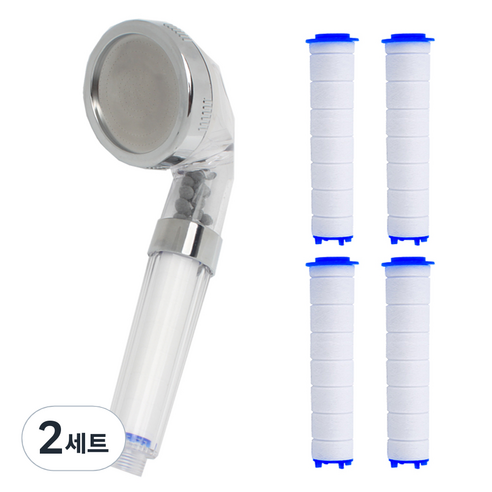 리빙듀오 정수필터 샤워기헤드 + 리필 4p, 2세트