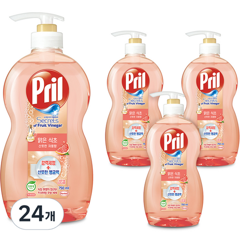 프릴 시크릿 오브 맑은 식초 자몽, 750ml, 24개