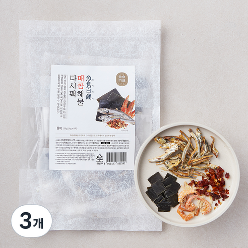 어식백세 매콤해물 다시팩, 16g, 8개입, 3개