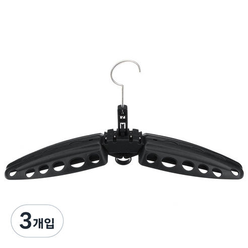 JNJ 서핑 웻슈트 잠수복 다이빙슈트 옷걸이, 블랙, 3개입
