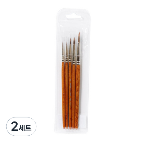 화홍산업 345 다용도 세필붓 세트 5종, 0호, 1호, 2호, 3호, 4호, 2세트