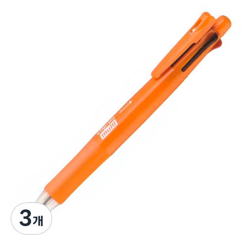 제브라 클립온멀티 다색펜 B4SA1, 파워풀오렌지, 3개
