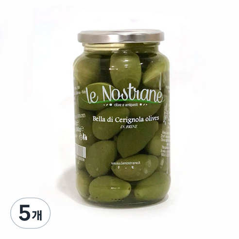 르노스트라네 벨라 디 체리뇰라 올리브 절임, 560g, 5개