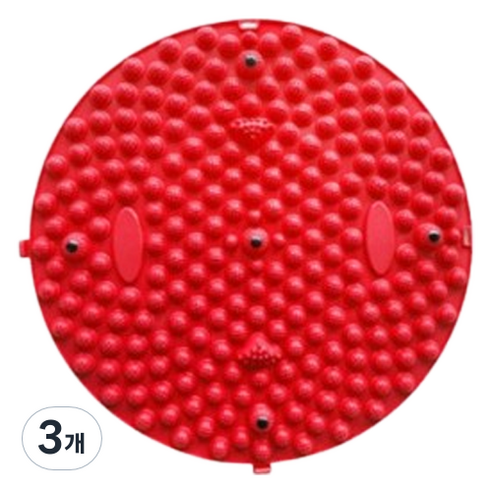 보니토리 지압매트 발마사지 원형 55cm, 레드, 3개