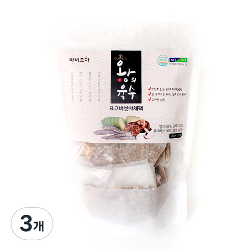 바비조아 왕의 육수 표고버섯 야채팩 15p, 15g, 3개