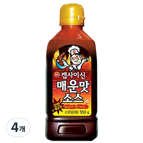 진미 캡사이신 매운맛 소스, 550g, 4개