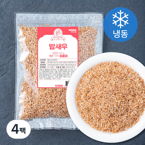 바다원 국내산 밥새우 (냉동), 100g, 4개