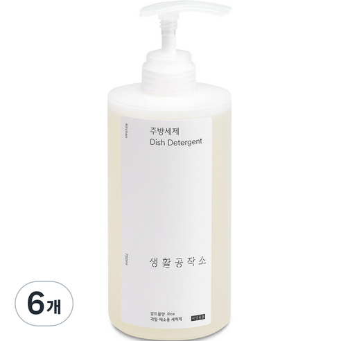 생활공작소 주방세제 쌀뜨물향, 750ml, 6개