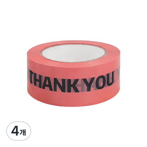 에이러블 포장용 박스테이프 45mm x 100m B0210, 3 로고 레드블랙, 4개